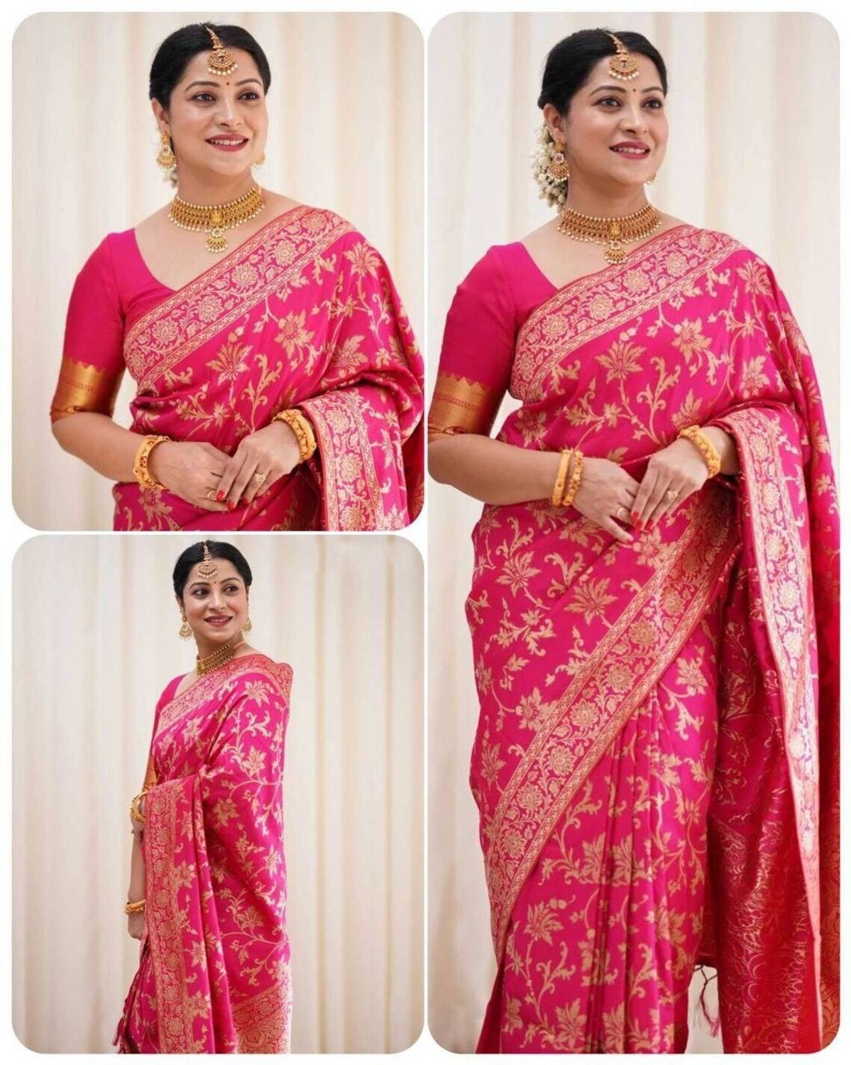 KanjiQueen Woven, Self Design Banarasi Silk Blend, Pure Silk Sare