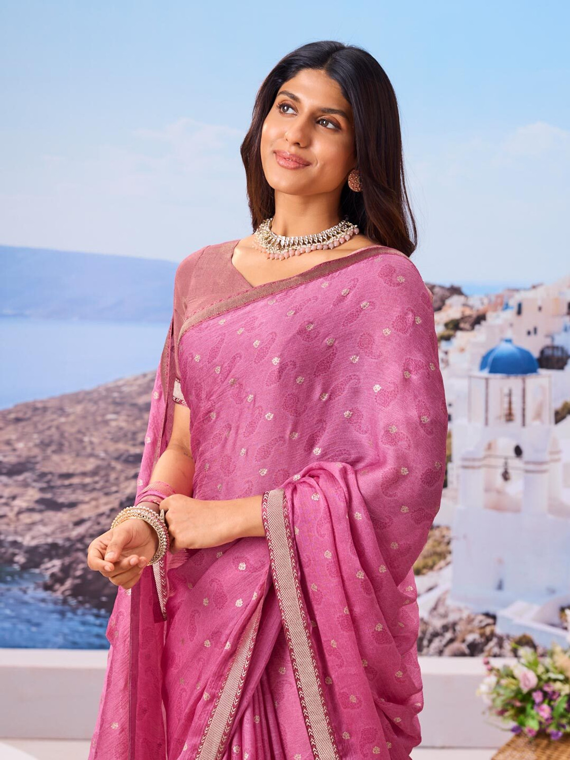 Image of Laxmipati sarees Printed Bollywood Silk Blend Saree