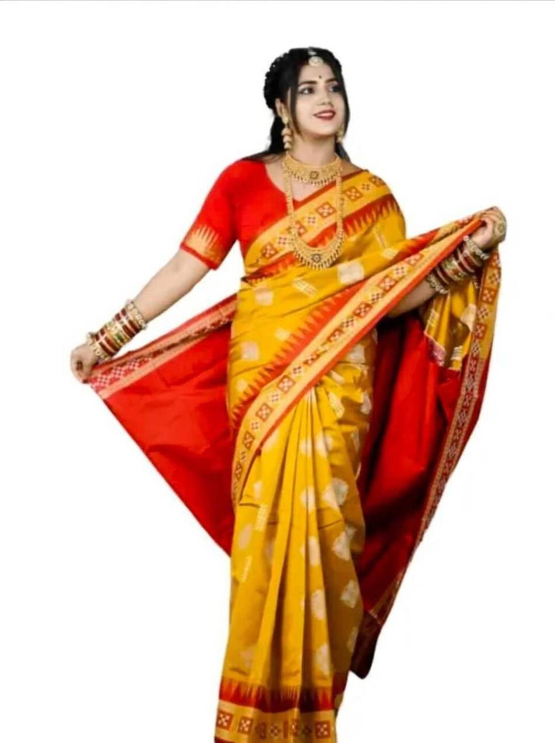 arcticsaree Woven Sambalpuri Art Silk Saree