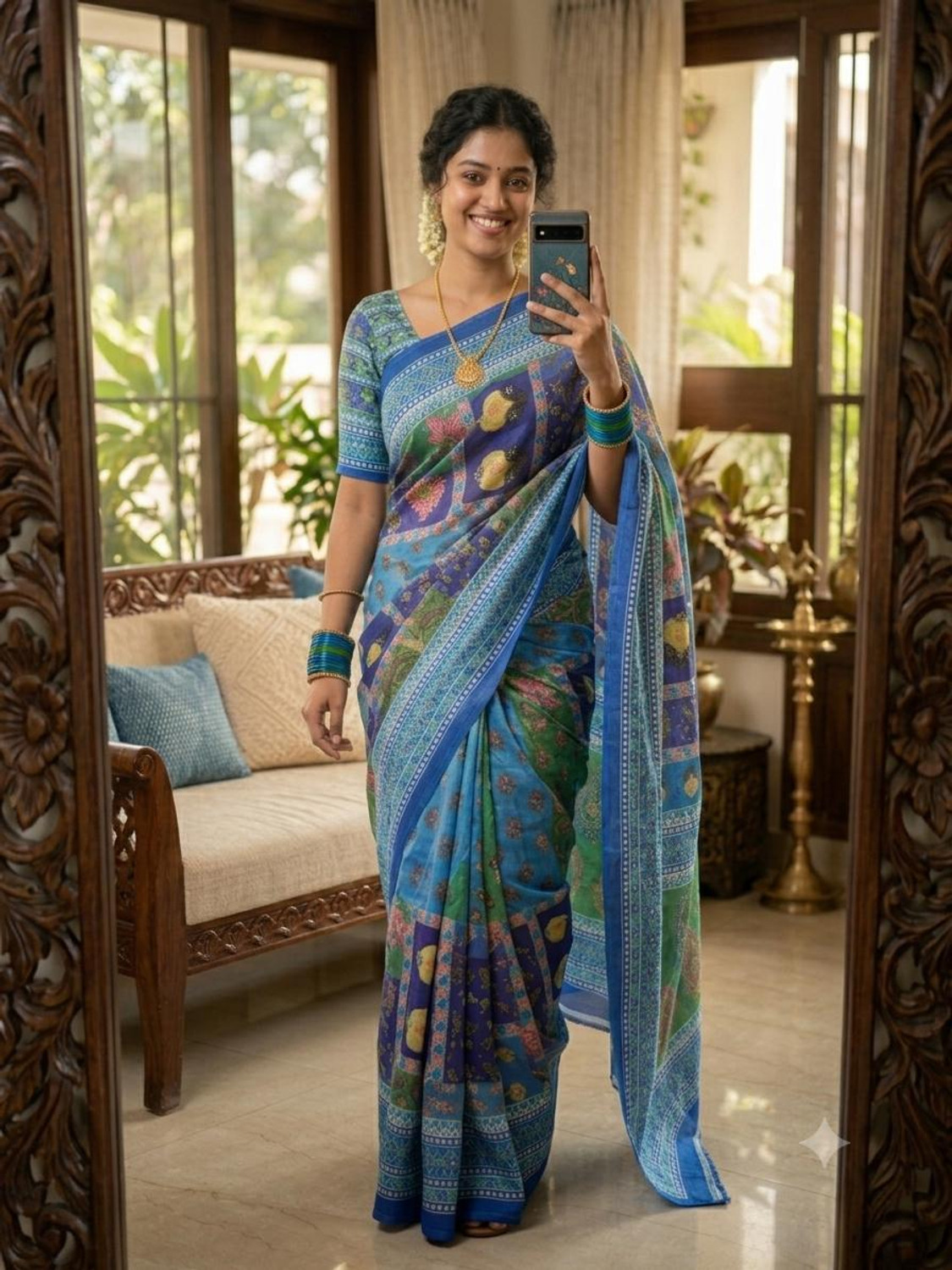 Image of LabelVASTRA Embellished Bollywood Silk Blend Saree