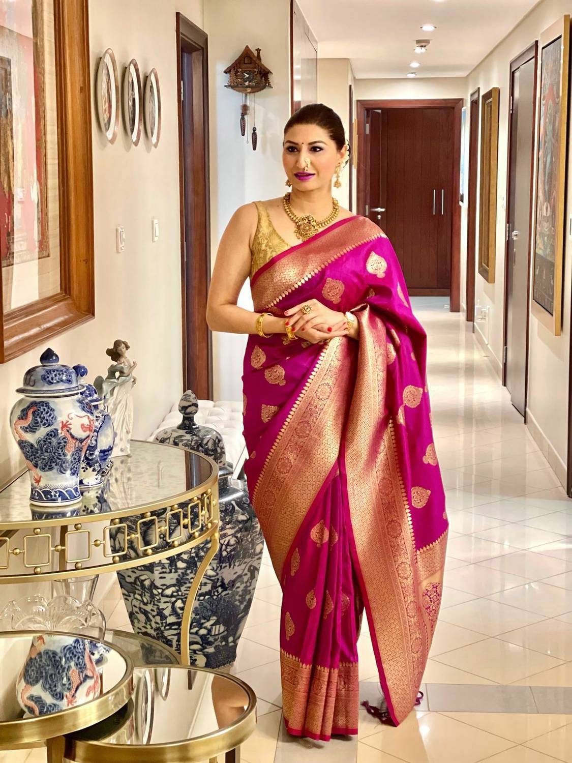 ANUVRATA Jacquard Printed Blouse Material