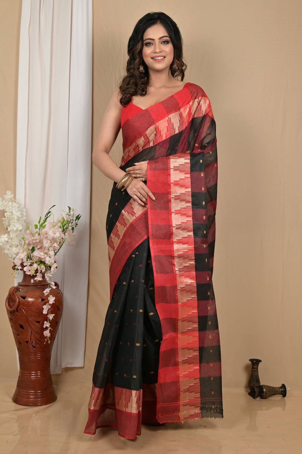 Aanchal Printed Tant Pure Cotton Saree