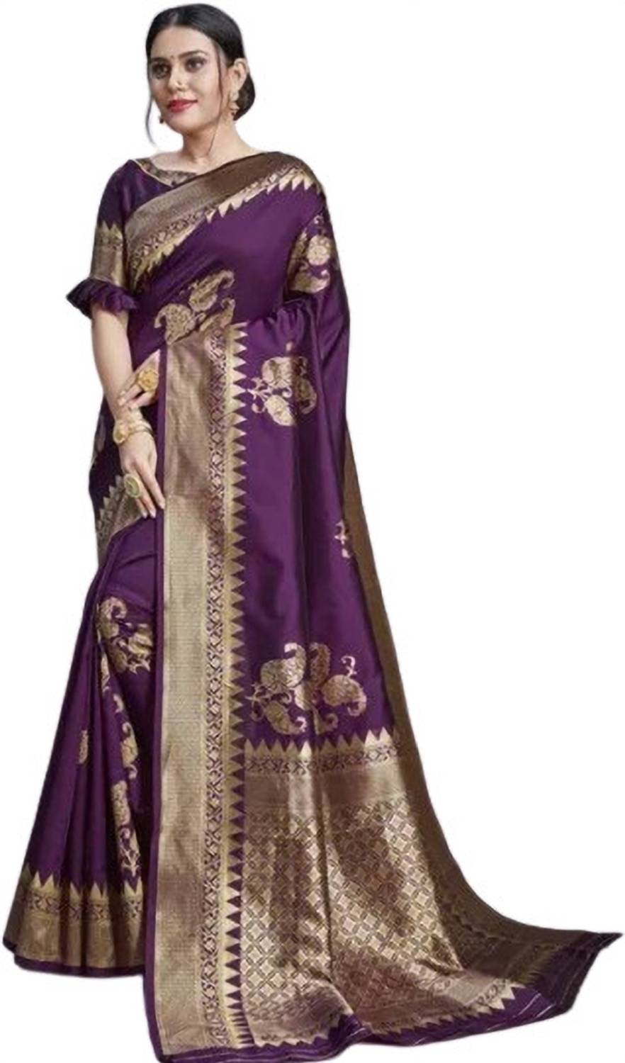 SWAMI STUDIO Self Design Banarasi Art Silk Saree