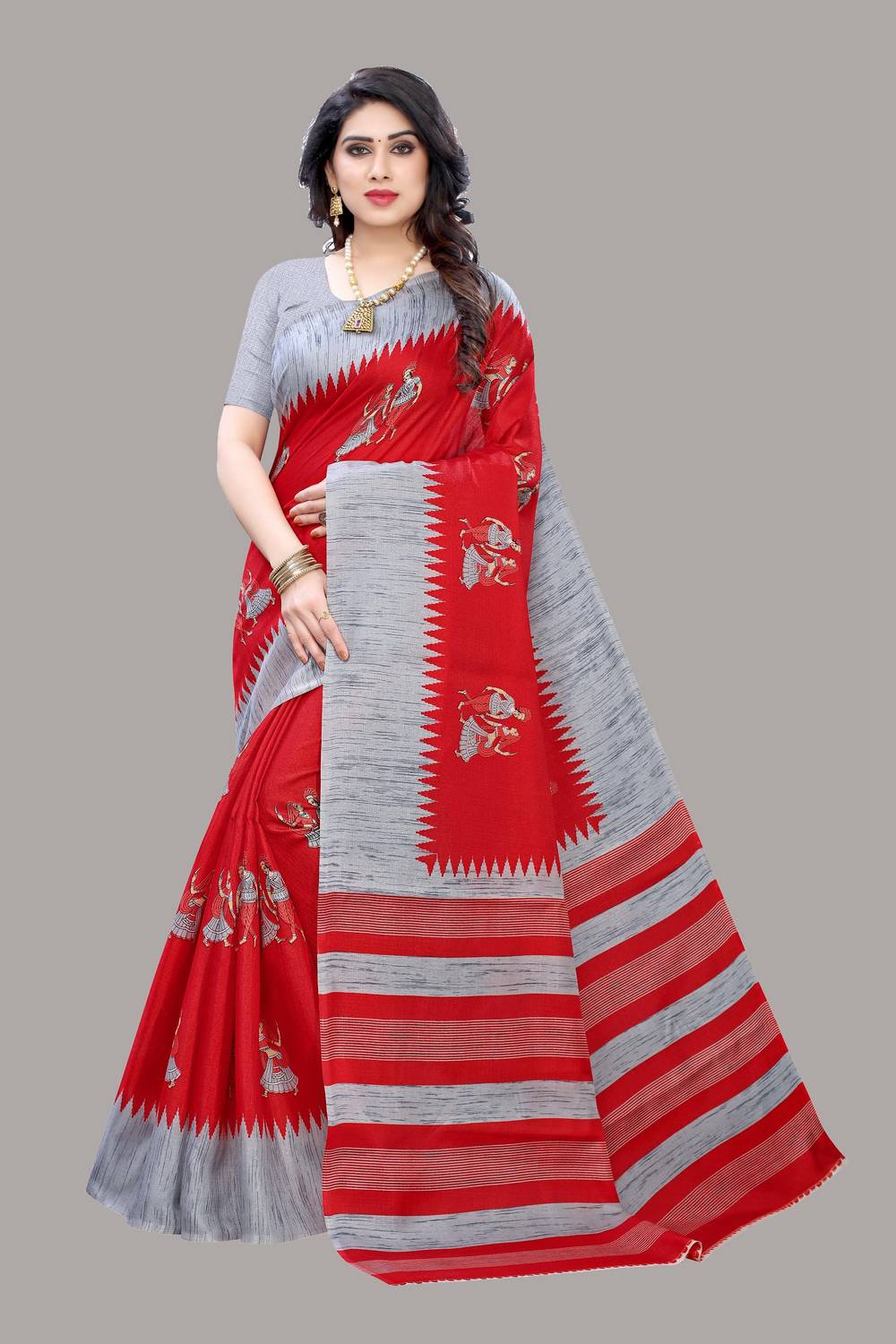 ANIRAV Printed Bollywood Art Silk Saree
