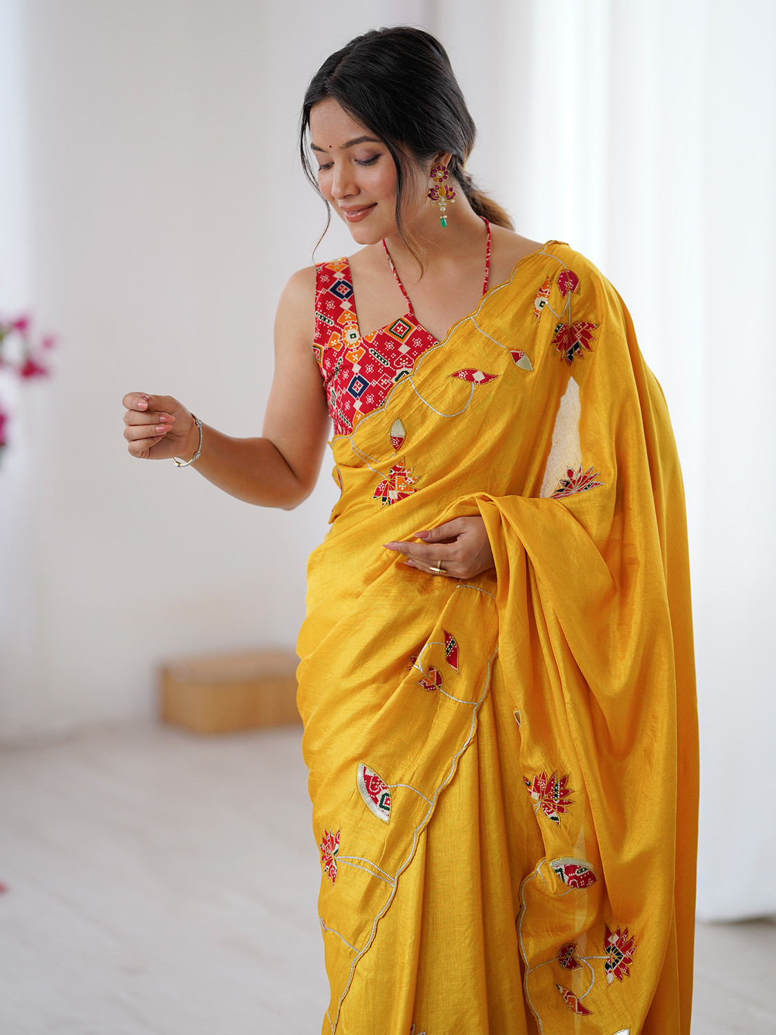 Image of Sareemall Embellished Bollywood Silk Blend Saree