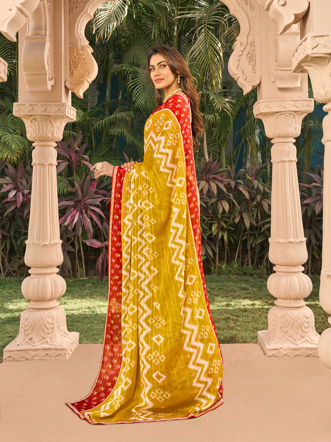 Image of Laxmipati sarees Printed Bollywood Chiffon Saree