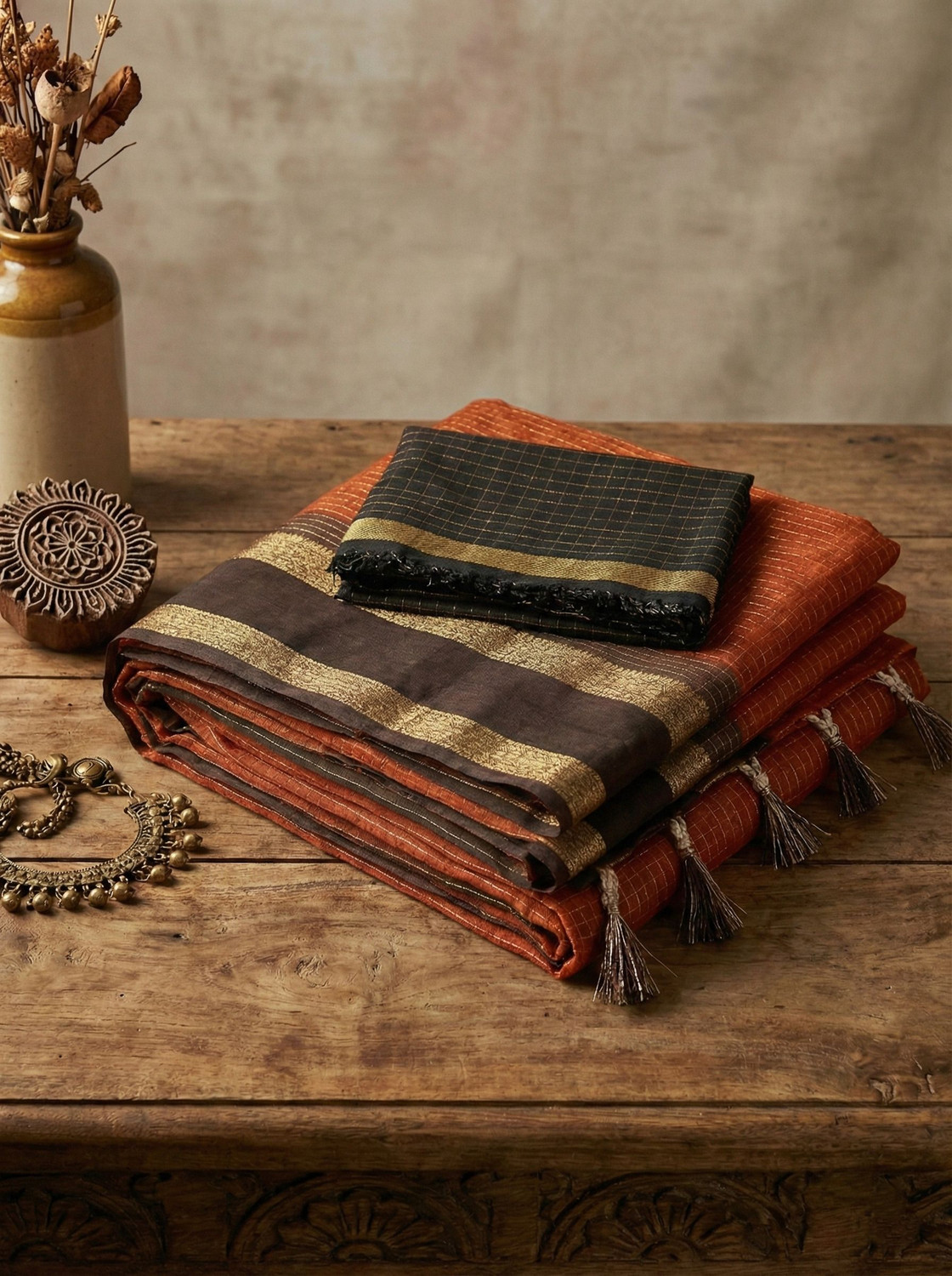 Image of KASTURI Checkered Bollywood Georgette Saree