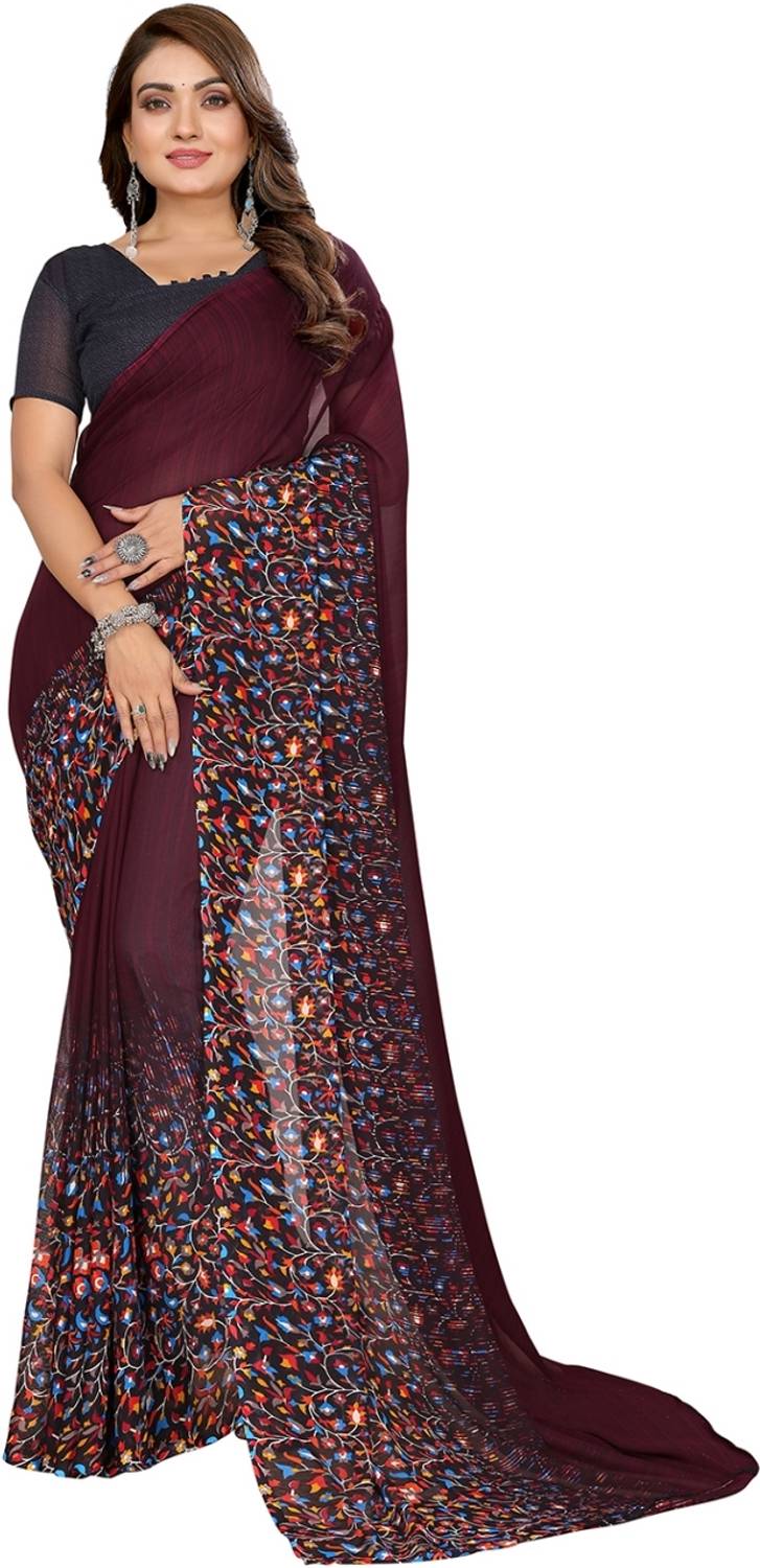 Anmi Floral Print Bollywood Georgette Saree
