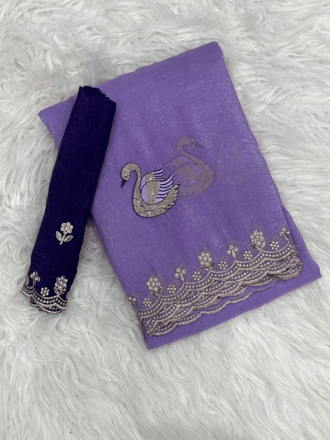 Image of STYLE BLOOM Embroidered Daily Wear Pure Silk Saree