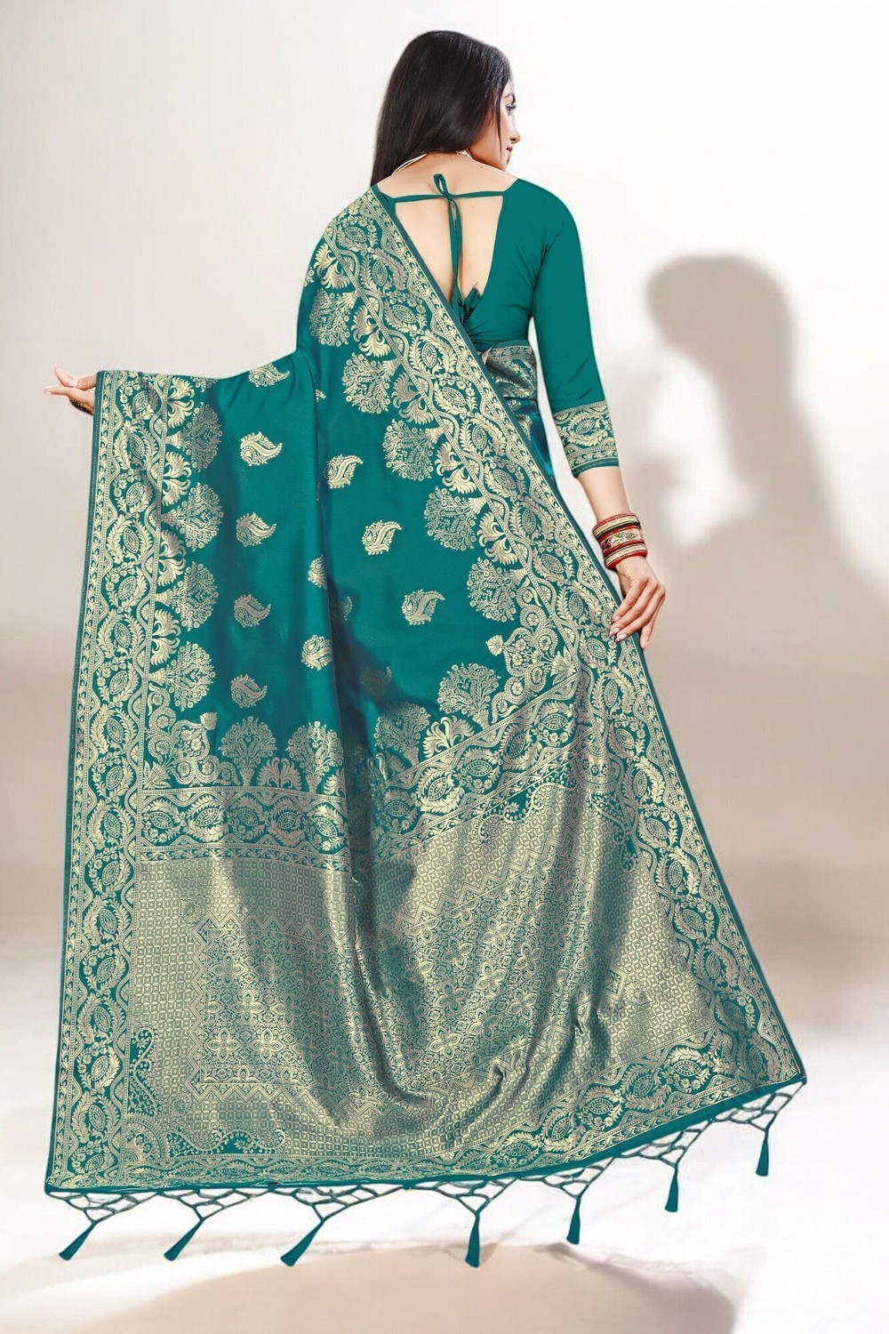 Image of Pikham Self Design Banarasi Art Silk Saree