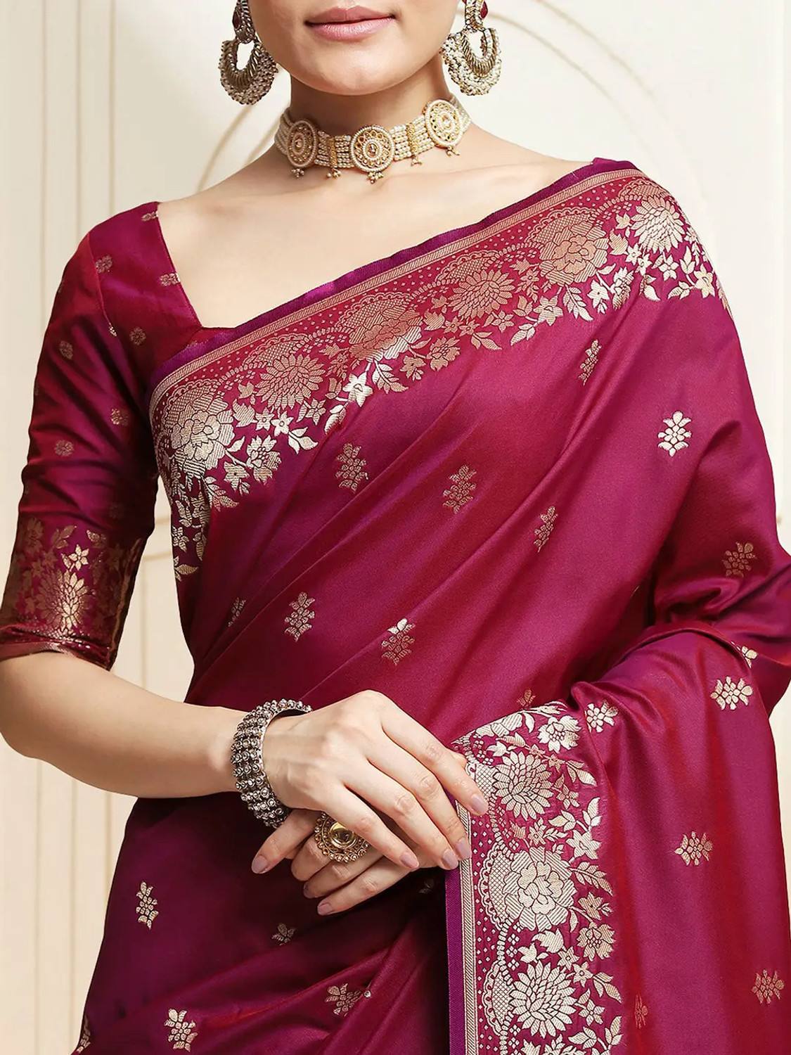 Image of Kalapushpi Woven Banarasi Pure Silk Saree
