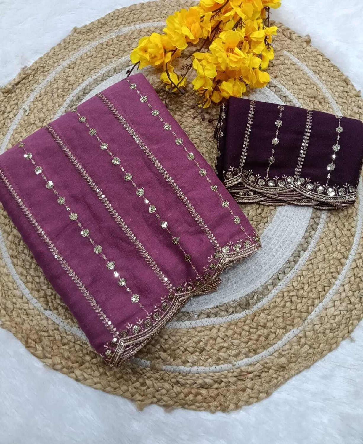 RUHU CREATION Embellished Bollywood Georgette Saree