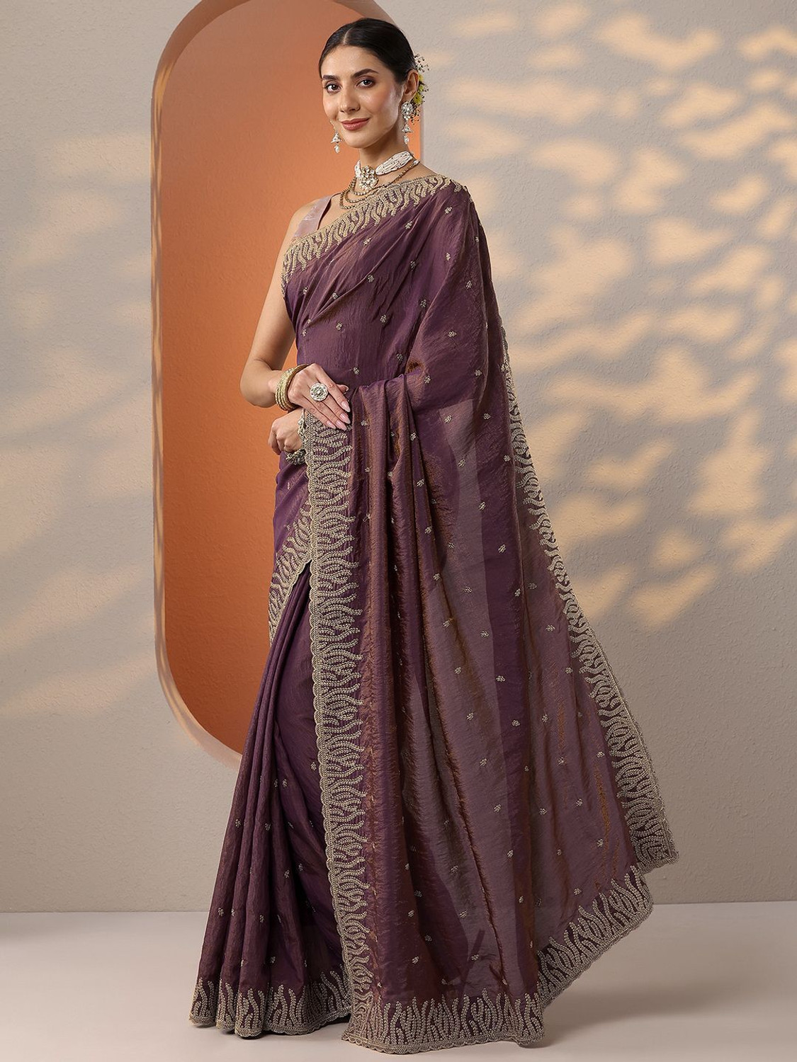 Image of LIBAS Embellished Daily Wear Organza Saree