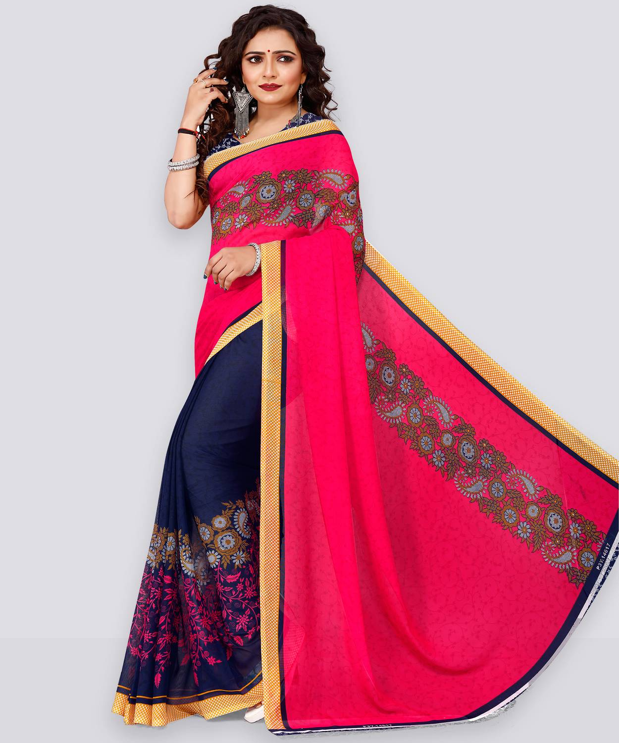 Anand Sarees Paisley, Floral Print, Printed Daily Wear Georgette Saree
