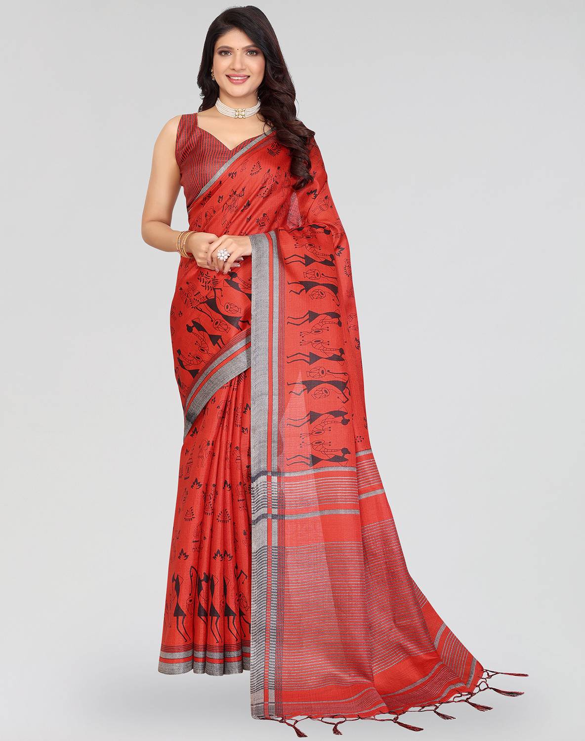 ANIRAV Printed Daily Wear Art Silk Saree