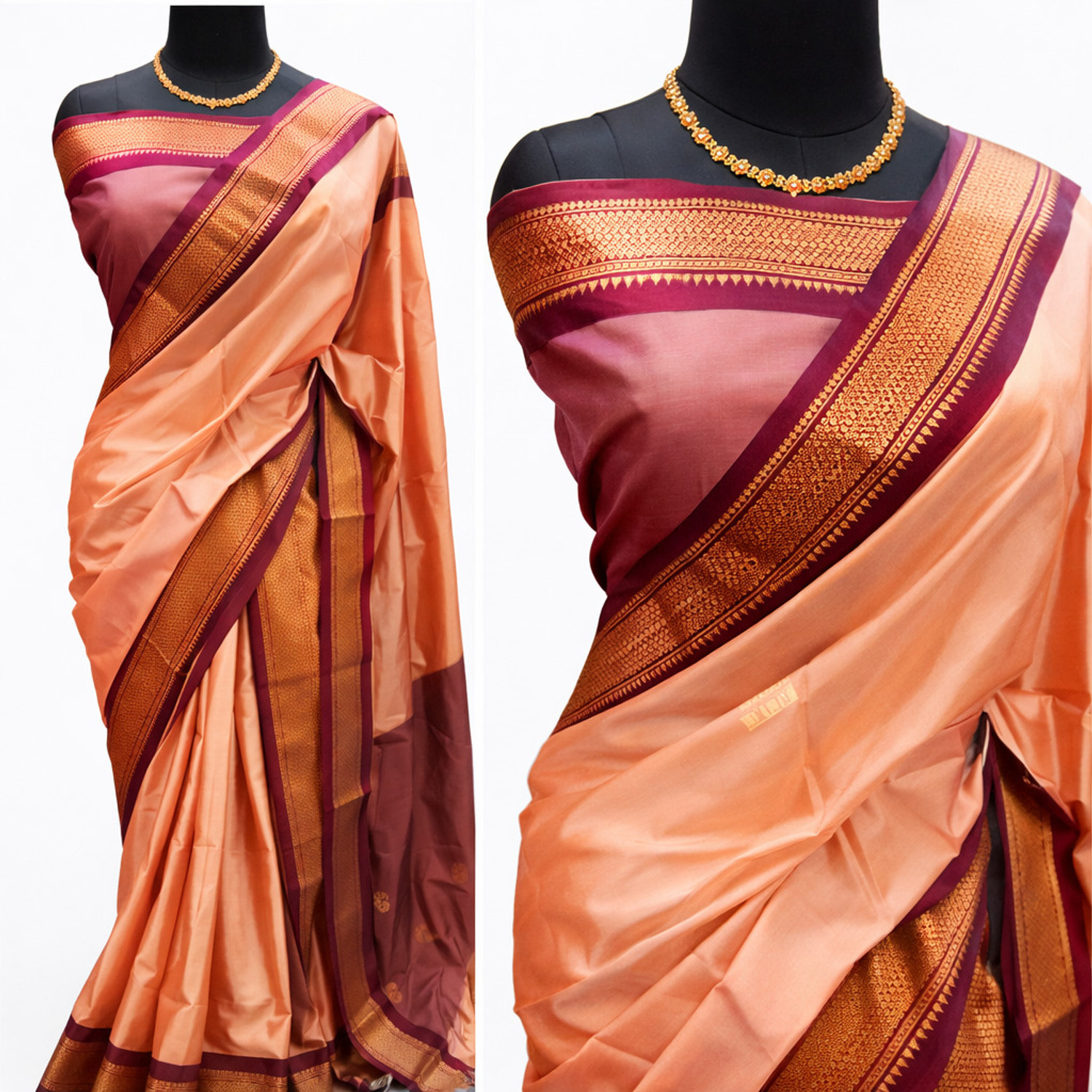 Image of MoonTextile Woven Assam Silk Cotton Silk Saree