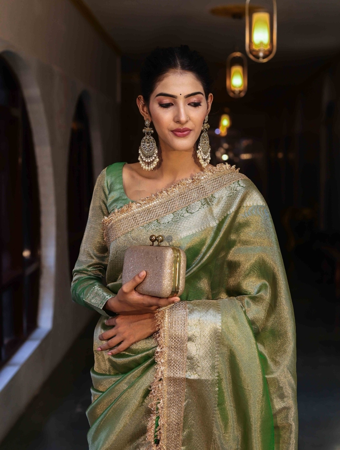 Image of Banaras silk palace Woven Banarasi Tissue Saree