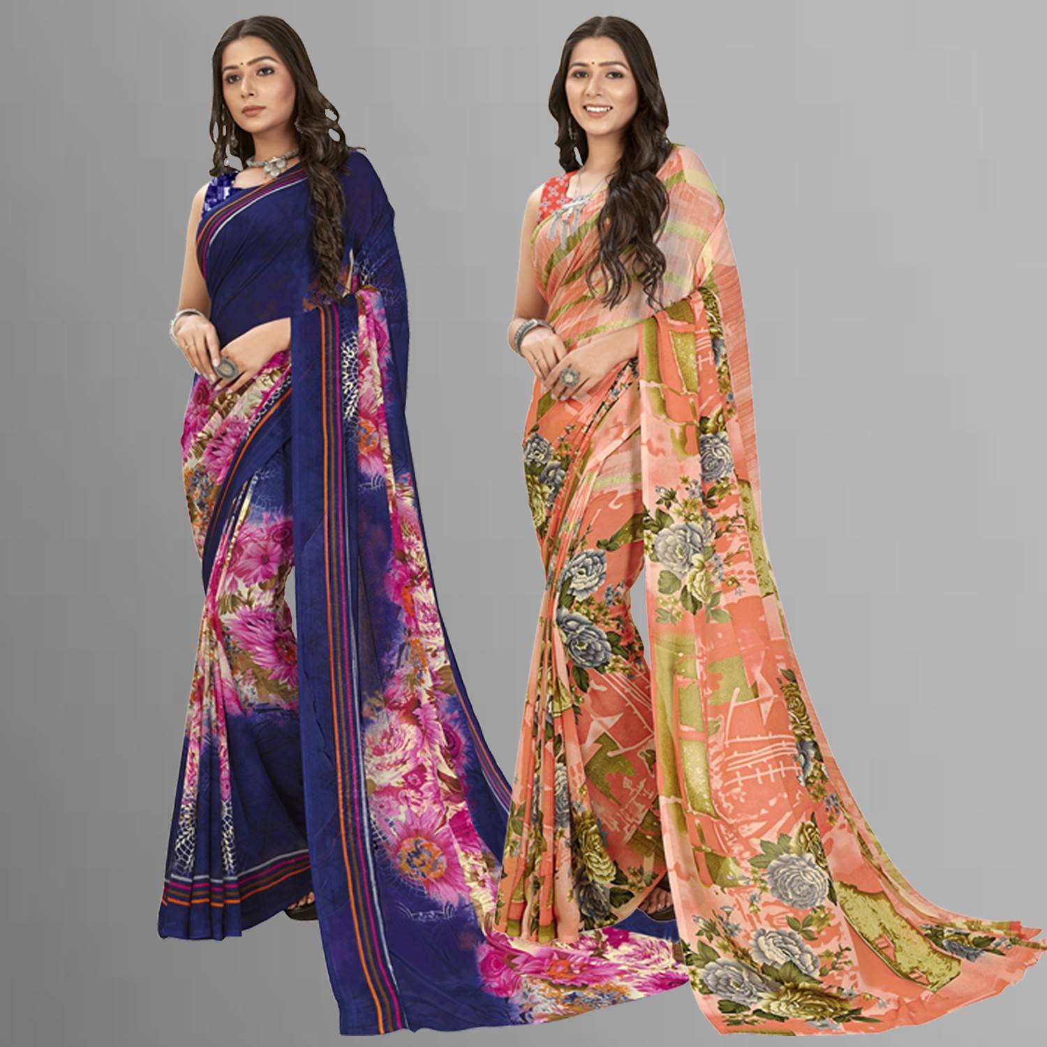 Anand Sarees Printed Daily Wear Georgette Saree