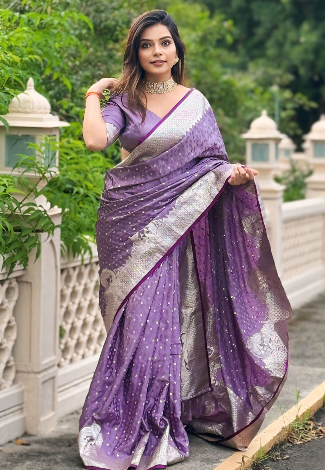 Image of Tasrika Woven Banarasi Cotton Silk Saree