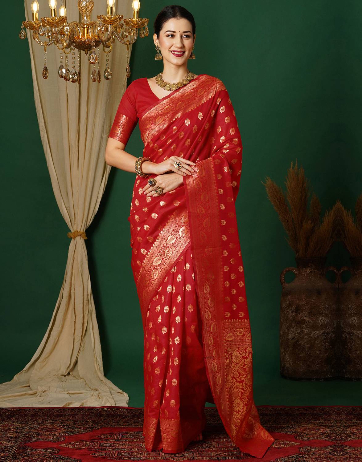 Samah Self Design, Woven, Embellished Kanjivaram Silk Blend, Jacq