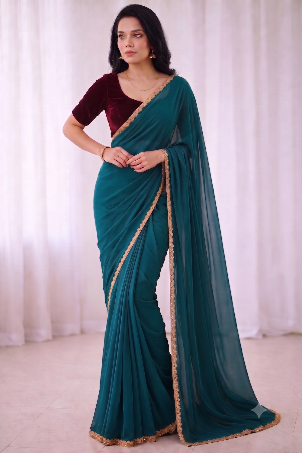 Image of RERLY Embellished Daily Wear Organza Saree