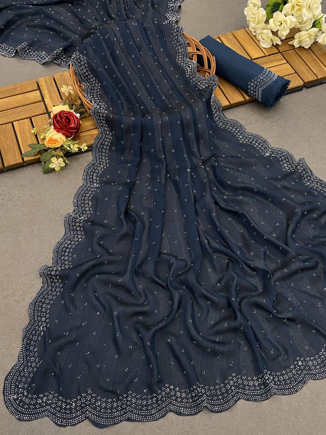 agb tex Woven Bollywood Georgette Saree