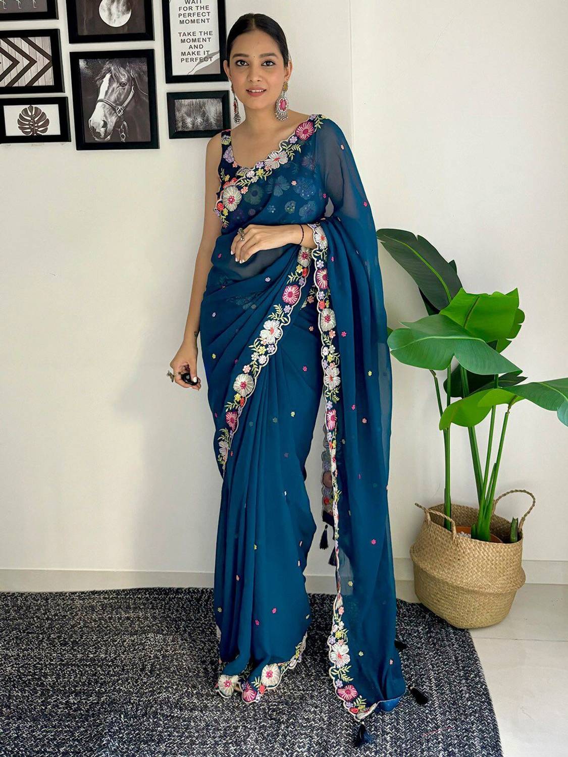 ANOUK Embellished Bollywood Georgette Saree