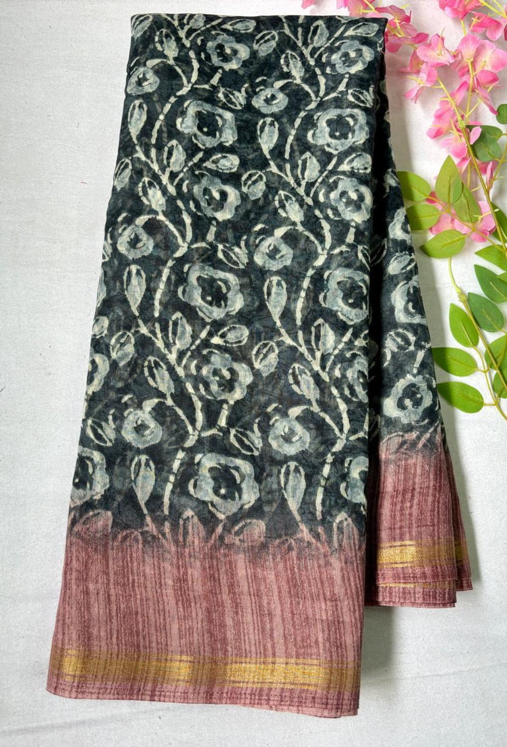 Image of STYLEVEDA Printed Bollywood Cotton Silk Saree