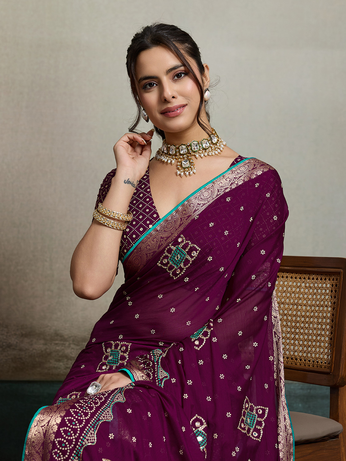 Tasrika Woven Bollywood Chiffon Saree