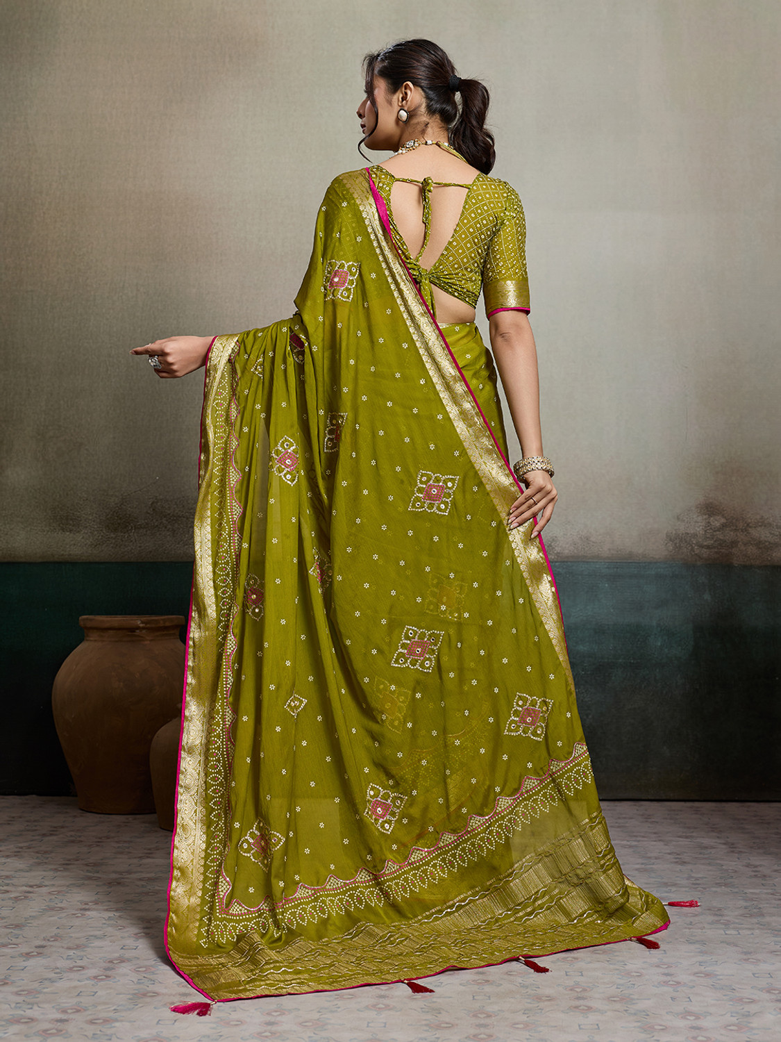 Image of SOHINI NX Printed Bollywood Chiffon Saree
