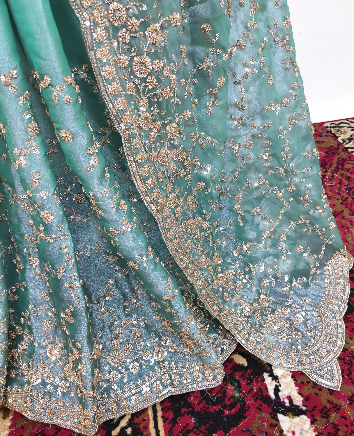 Image of GEZREL Embroidered Bollywood Organza Saree