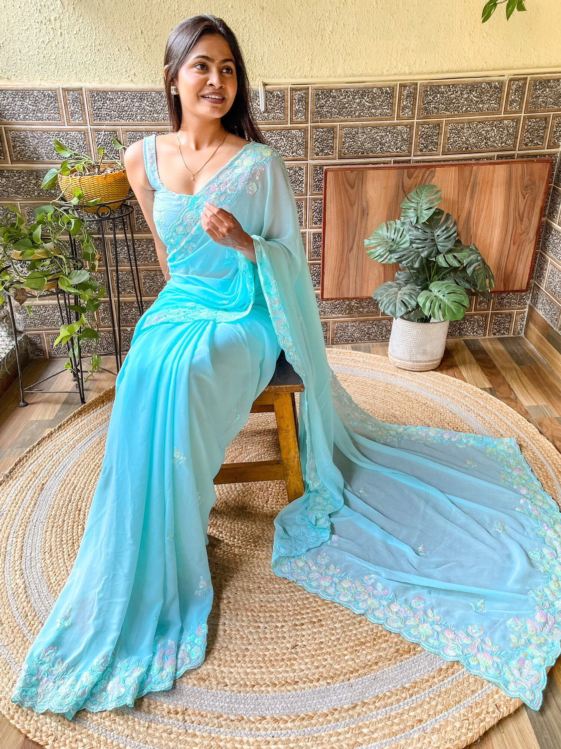 Image of Tasrika Embellished Bollywood Georgette Saree