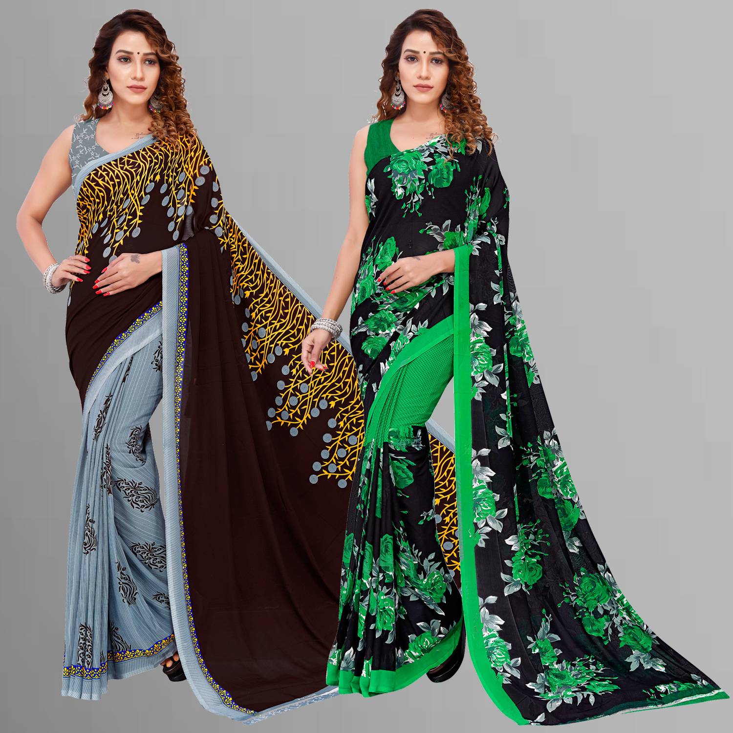 Anand Sarees Floral Print Daily Wear Georgette Saree