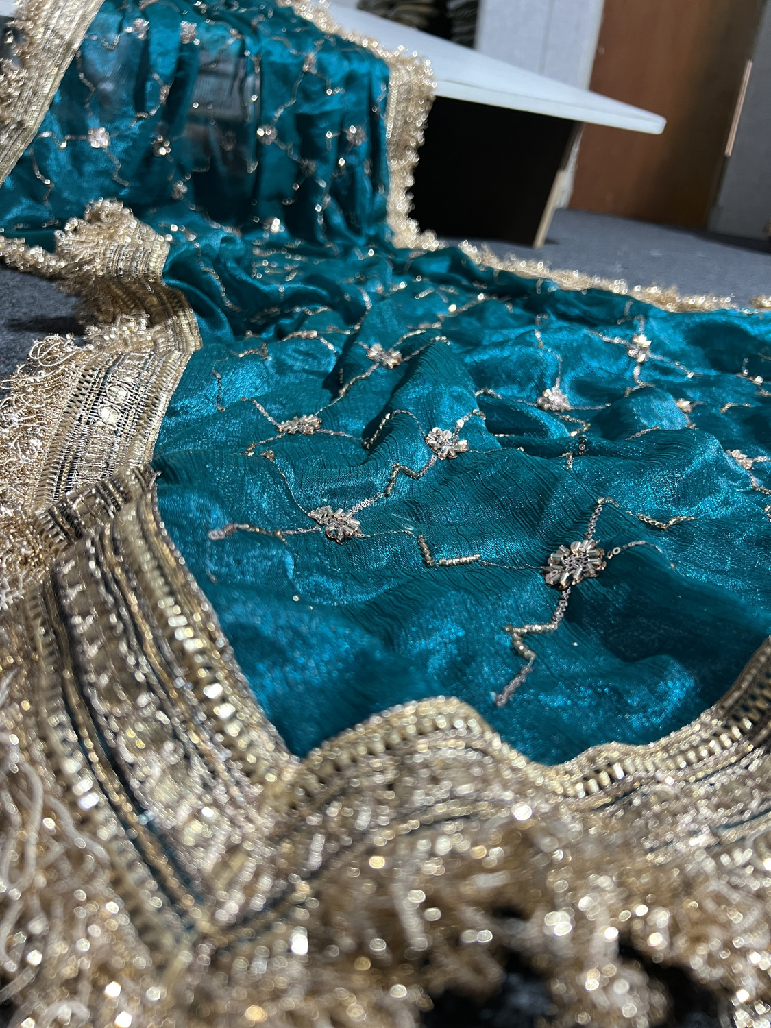 Image of BRAHMANICREATIONss Embellished Bollywood Pure Silk Saree