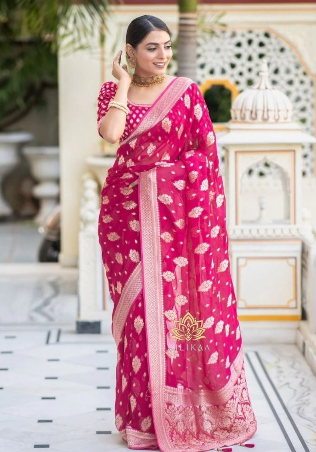 Image of Neel Fashion Printed Banarasi Art Silk Saree