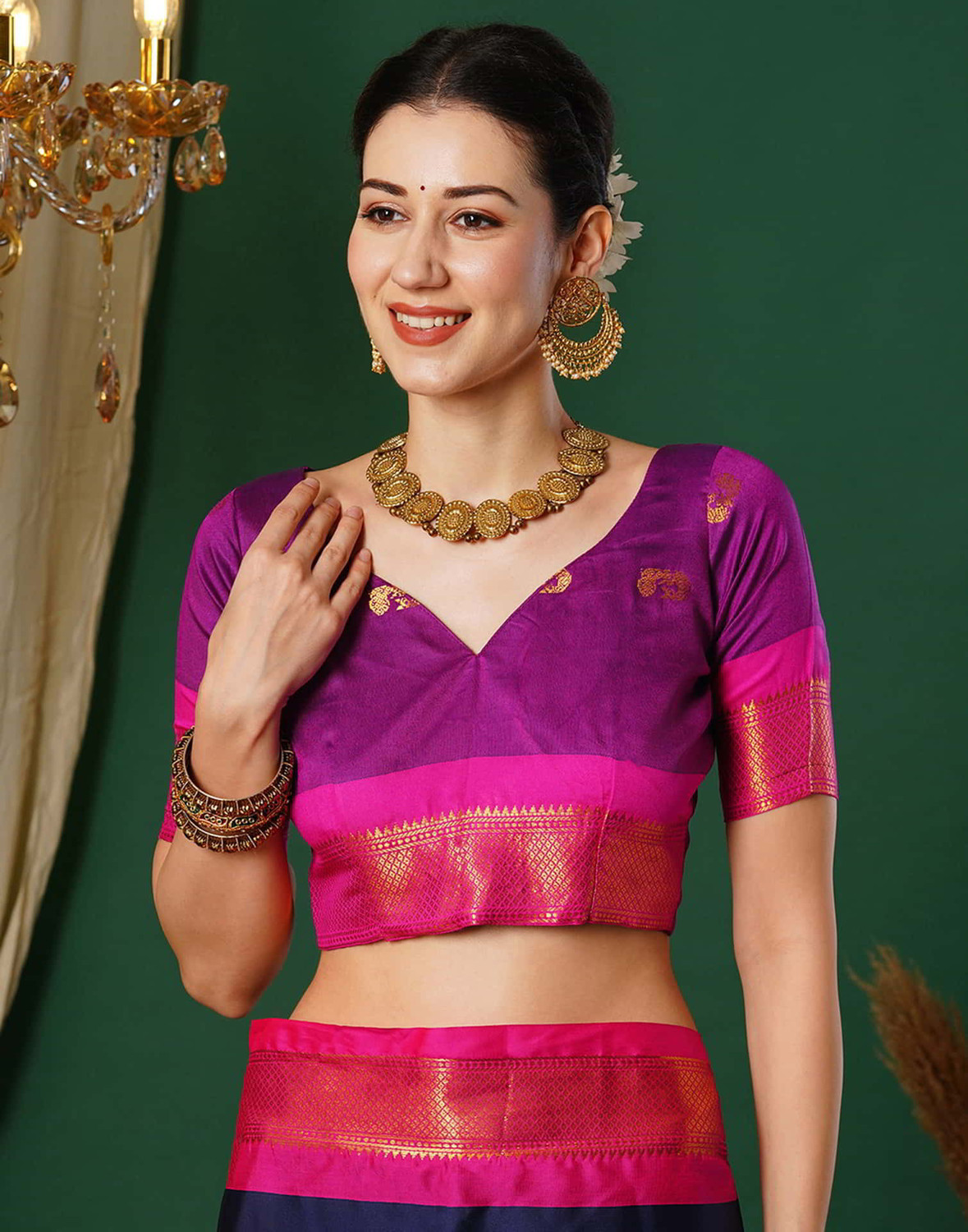 Image of WINKLECART Woven, Self Design Ikkat Cotton Silk Saree