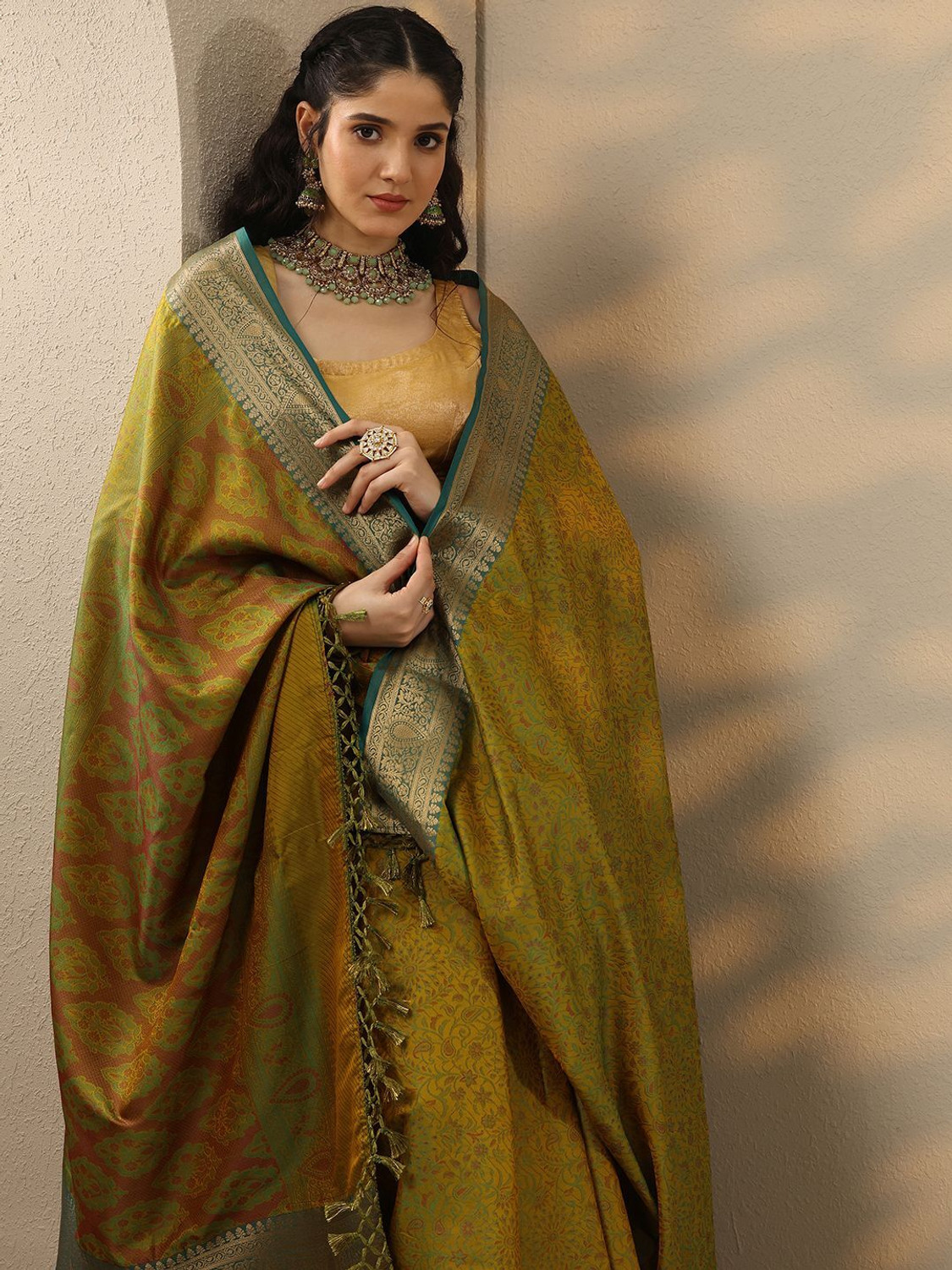 Image of LIBAS Woven Daily Wear Silk Blend Saree