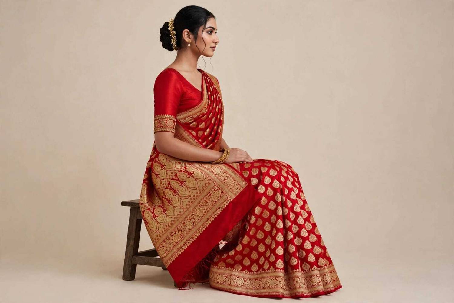 arcticsaree Woven Banarasi Handloom Silk Blend Saree
