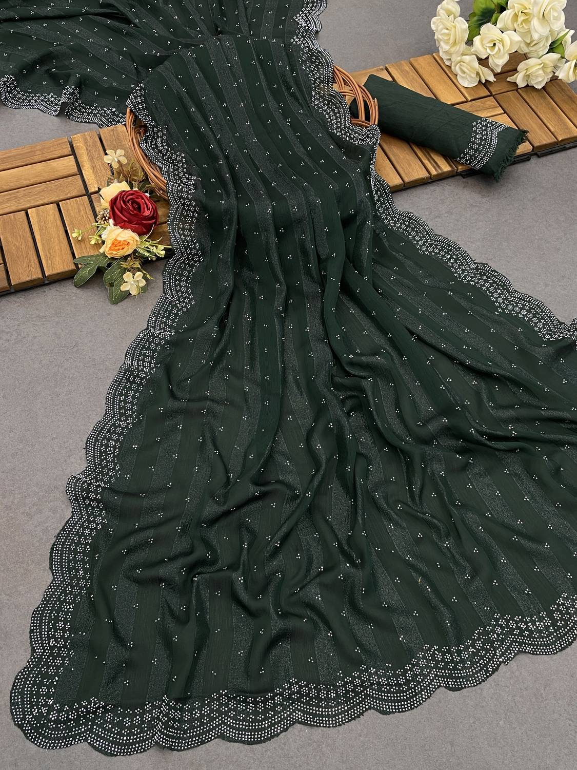 agb tex Woven Bollywood Georgette Saree