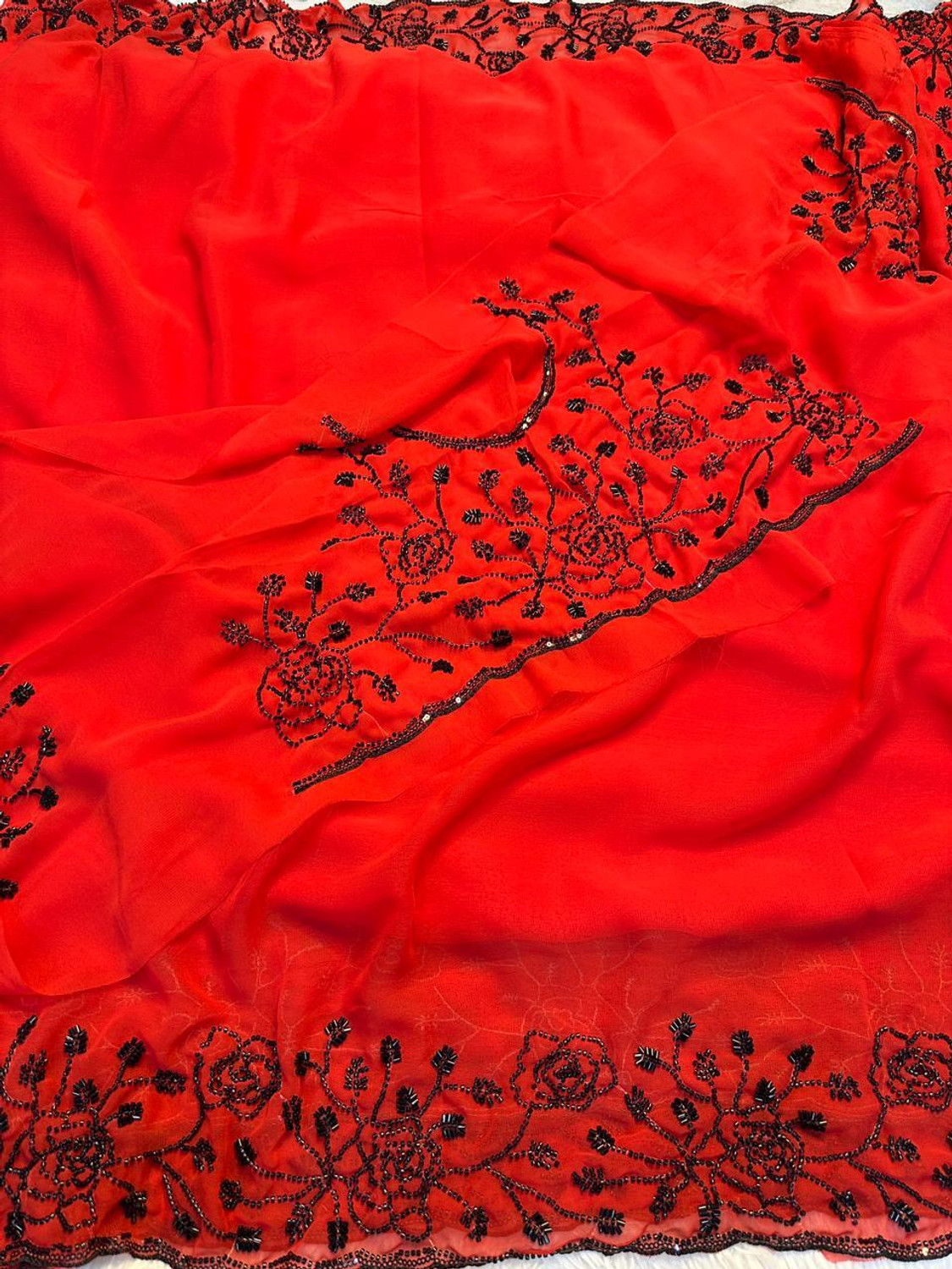 Image of Dhruvi Creation Embellished Bollywood Pure Silk, Satin Saree