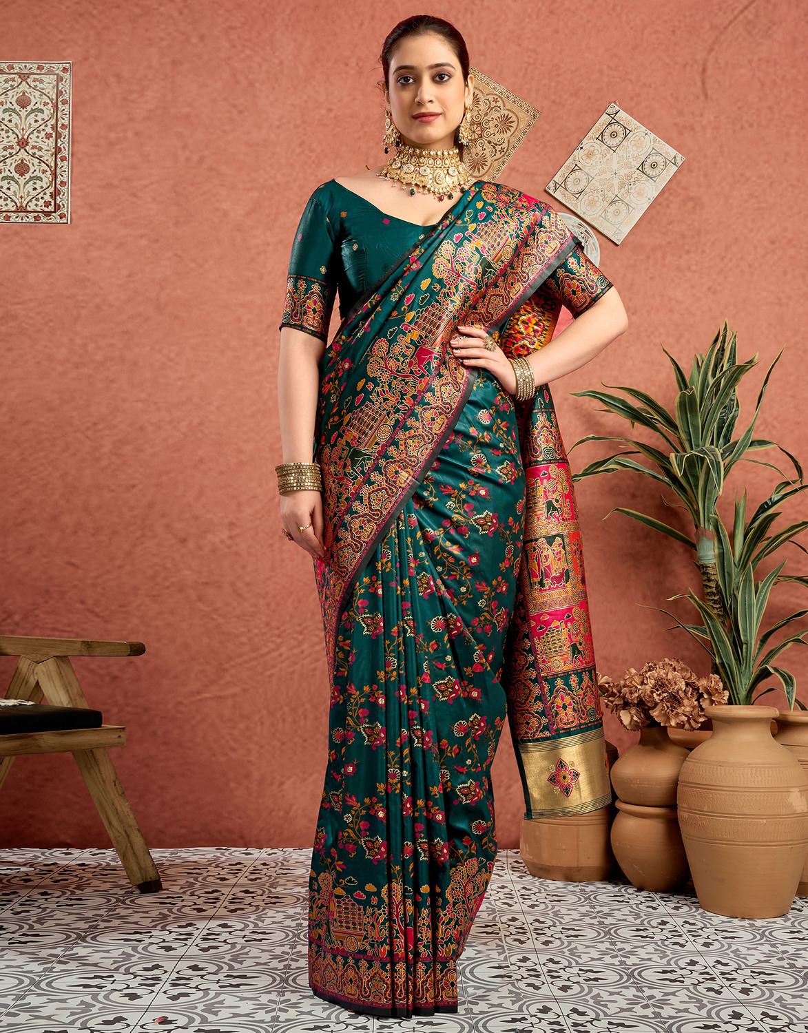 Image of Sangria Woven Banarasi Pure Silk Saree