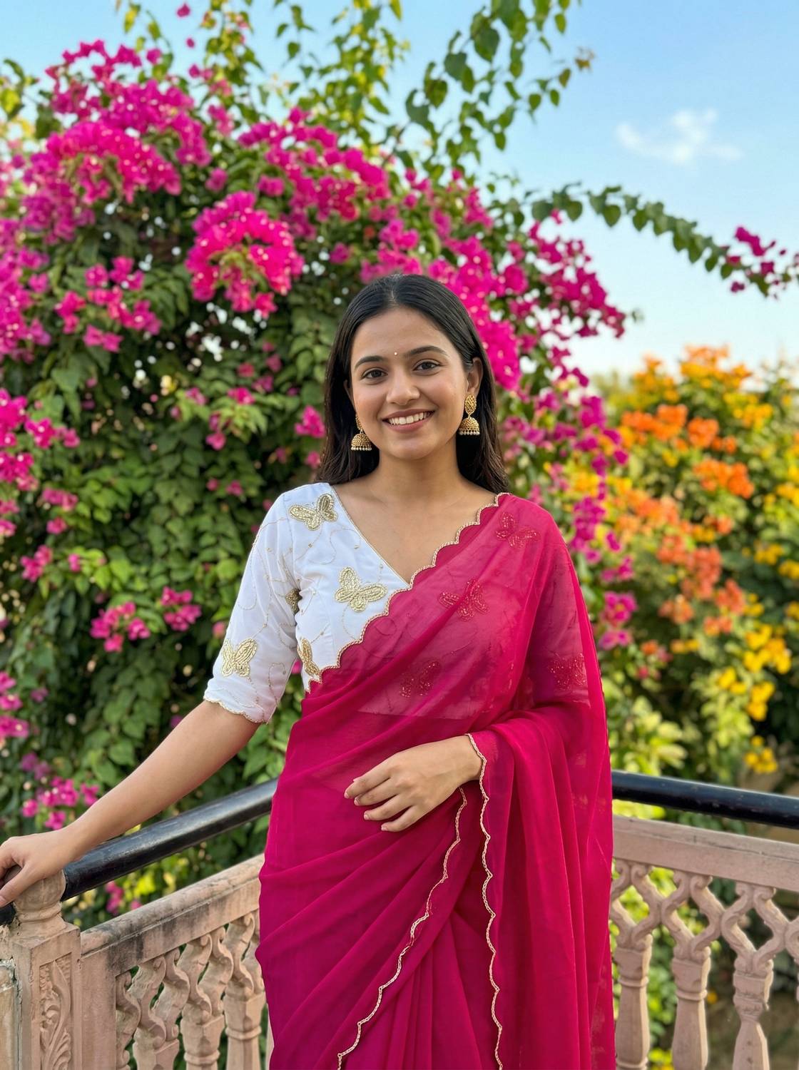 AMIYASILKMILLS Embroidered Daily Wear Georgette Saree