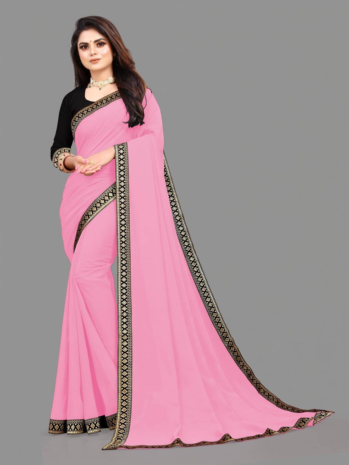 Sangath Embroidered Bollywood Georgette Saree