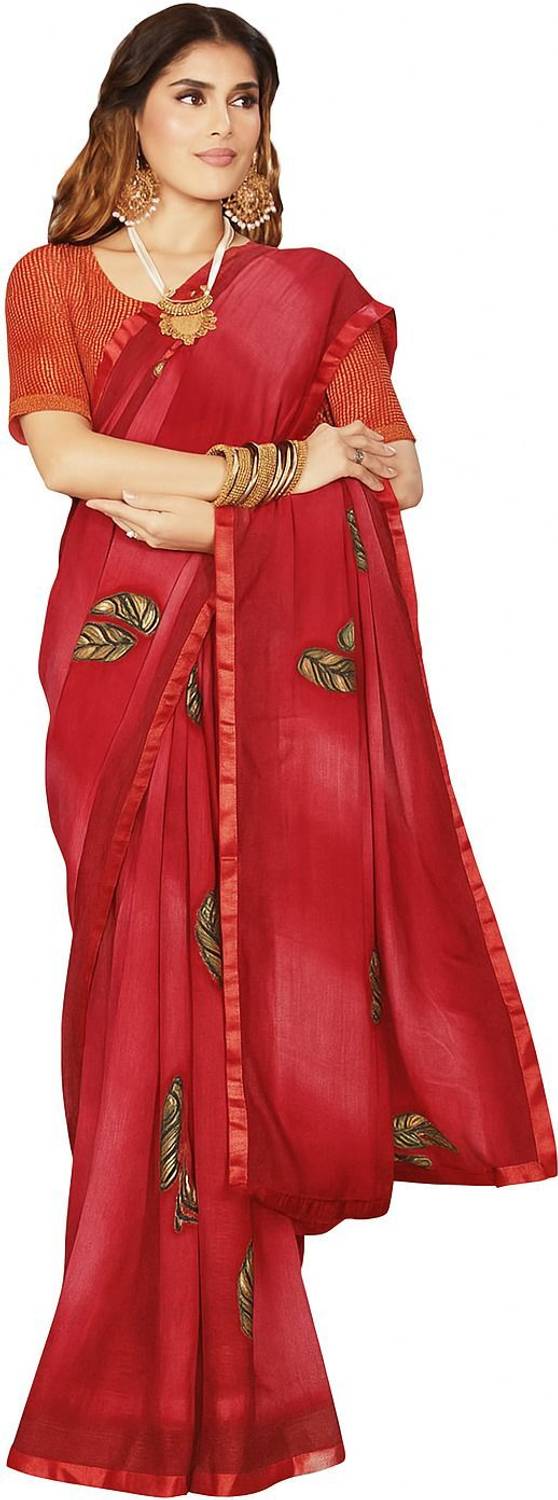 AGANTUK Printed Daily Wear Chiffon Saree