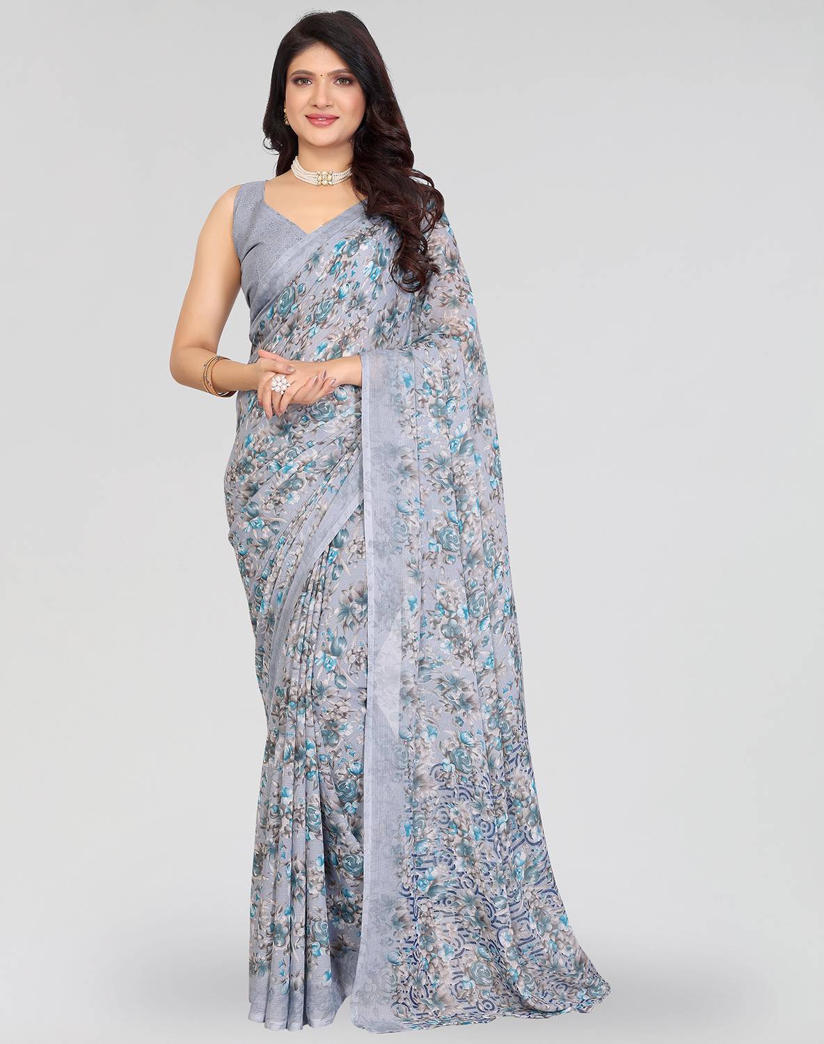 ANIRAV Printed, Floral Print Daily Wear Georgette Saree