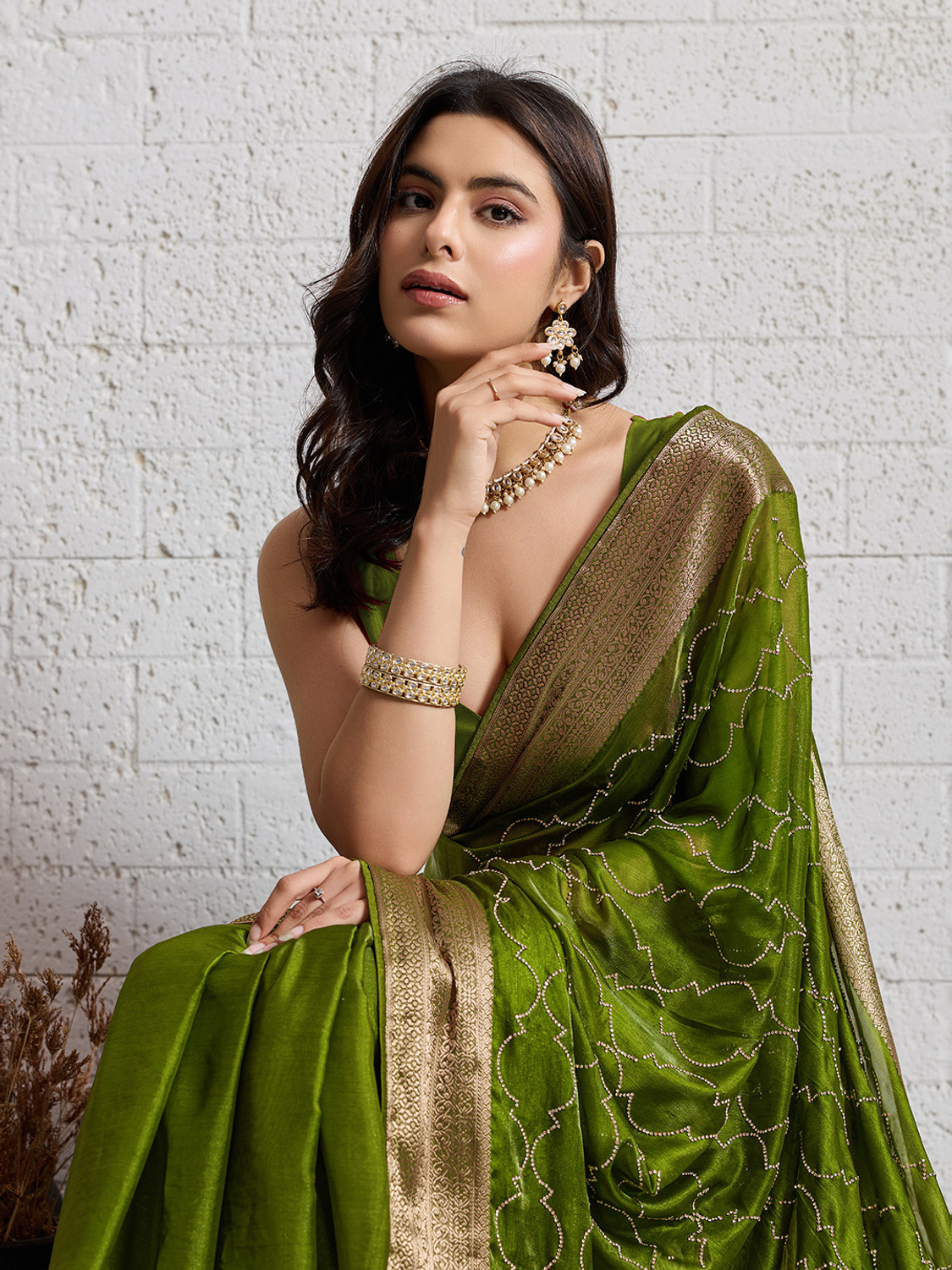 Image of SOHINI NX Embellished Bollywood Satin Saree