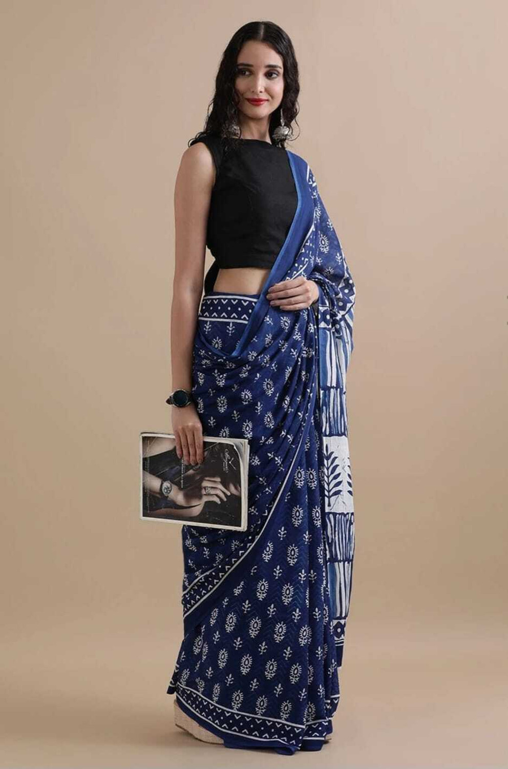 Image of DASTKARPRINT Printed Daily Wear Pure Cotton Saree