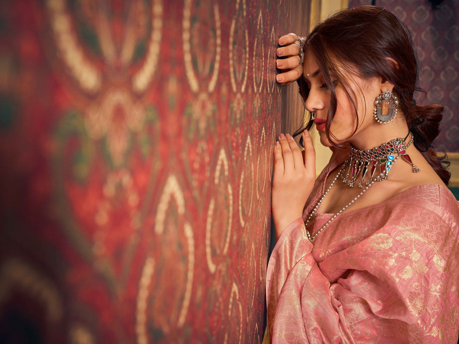 Image of Tasrika Woven, Self Design, Floral Print Kanjivaram Silk Blend Saree