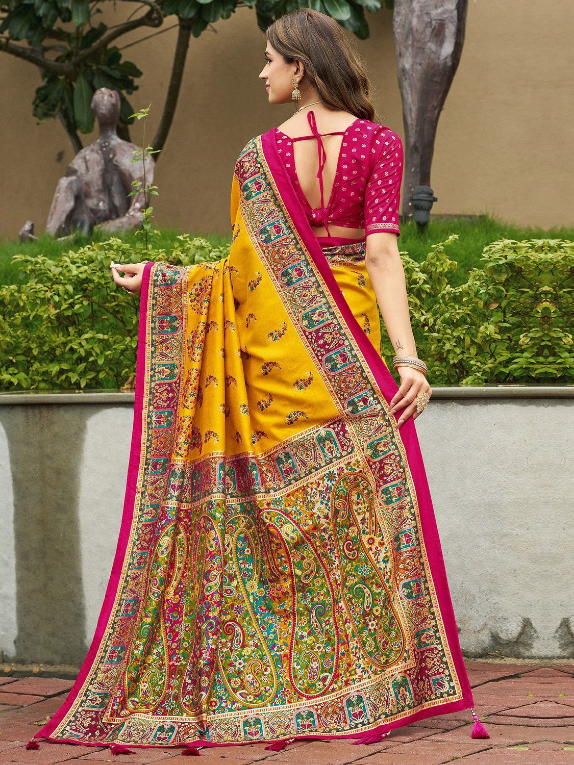 Image of Tasrika Printed Patola Tussar Silk Saree