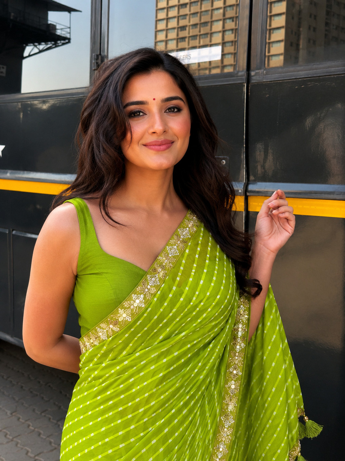 Image of charmie designer Striped Leheria Georgette Saree